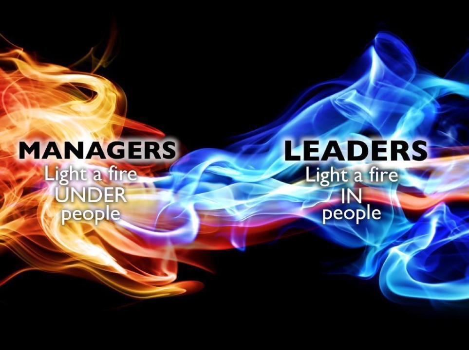 Manager Light A Fire Under People. Leader Light A Fire In People.